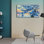 Art mural bleu grand arbre de vie pour salon, chambre à coucher, bureau, impressions sur toile encadrées, fleur bleue, impression abstraite texturée en 3D, image prête à être suspendue 20 x 40
