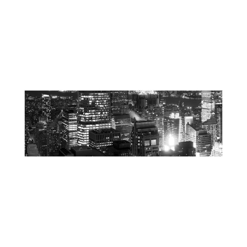 Aerial View Of A City At Night, Midtown Manhattan, Manhattan, New York City, New York State, USA by Panoramic Images - Wrapped Canvas Panoramic Print