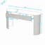 Console moderne cannelée avec tiroirs dissimulés, table d'entrée ovale avec pattes en forme de colonne incurvée-2092792553