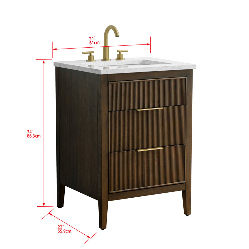 Emma 24" W Single Vanity, Chestnut Brown