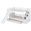 Lit superposé simple au-dessus de simple avec escalier, glissade, bureau, lit superposé en bois massif avec tiroirs de rangement et tablettes, pour enfants, adolescents, adultes-664893564