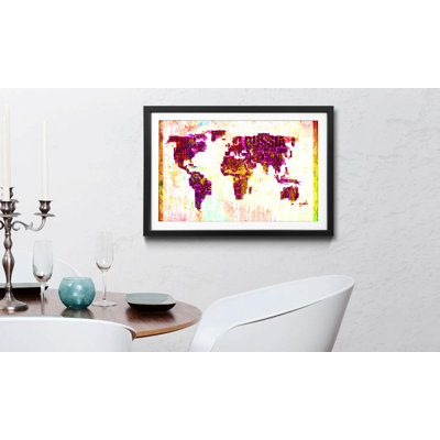 Weltkarten Worldmap No.3 - Single Picture Frame Print