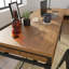 Bureau en bois en L avec bureau épais de 1 pouce, brun