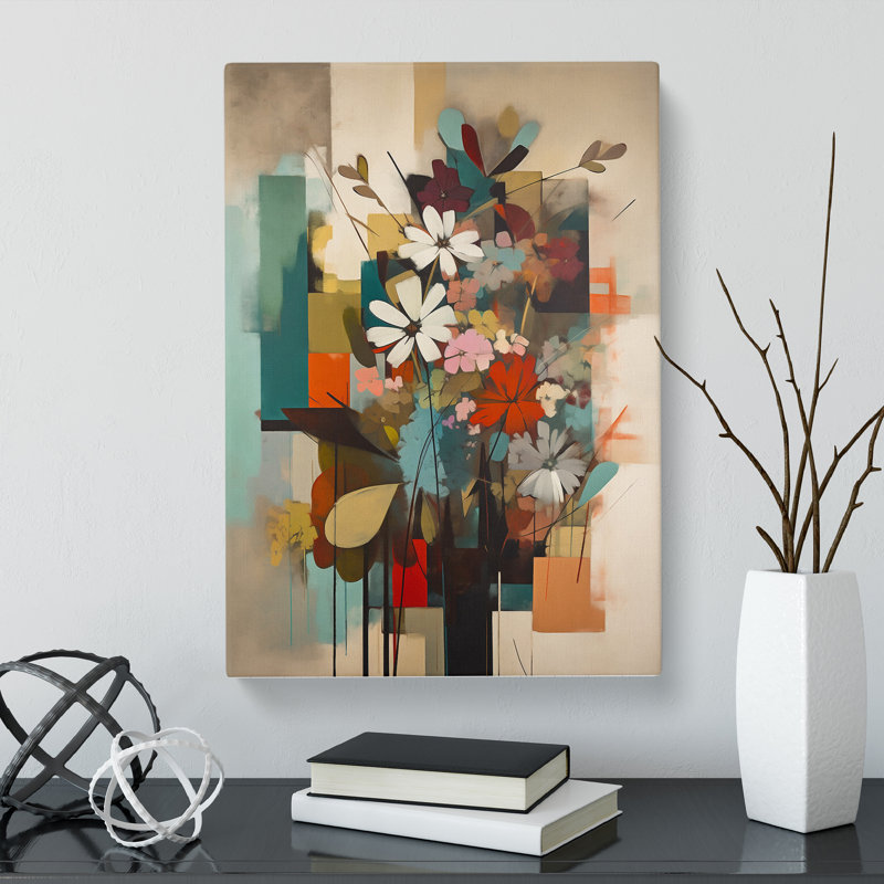 Micaden Flowers Bauhaus Vol.8 - Wrapped Canvas, 50cm H x 35cm W x 3cm D