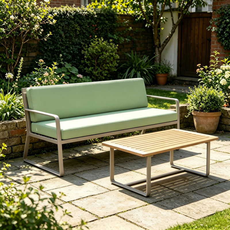 48×18×3 Inch Outdoor Bench Cushion, Waterproof Fade Resistant Non-Slip Patio Bench Pad With Removable Cover For Garden Swing And Porch Sofa, Sage Green