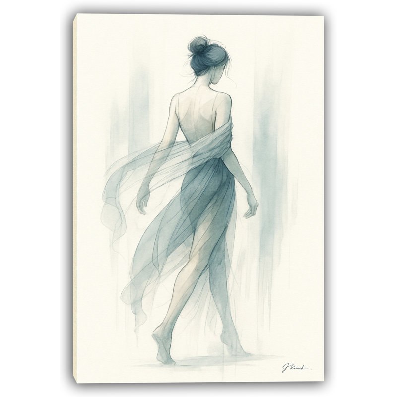Grace in Motion - Art sur toile inspiré d'une danseuse à l'aquarelle