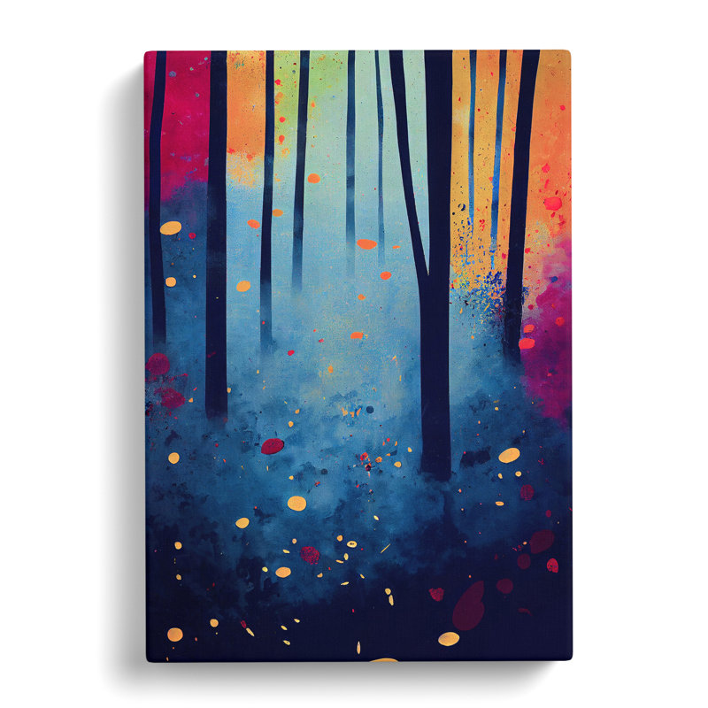 Splashed Paint Forest No.4 Abstract - Wrapped Canvas, 50cm H x 35cm W x 3cm D