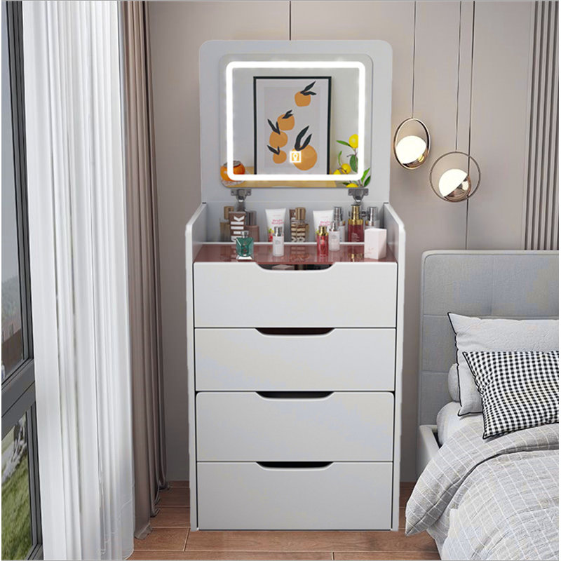 Coiffeuse 43,4 ", coiffeuse avec grand miroir et 11 lumières à DEL, luminosité réglable, coiffeuse avec 3 tiroirs, coiffeuse pour femme