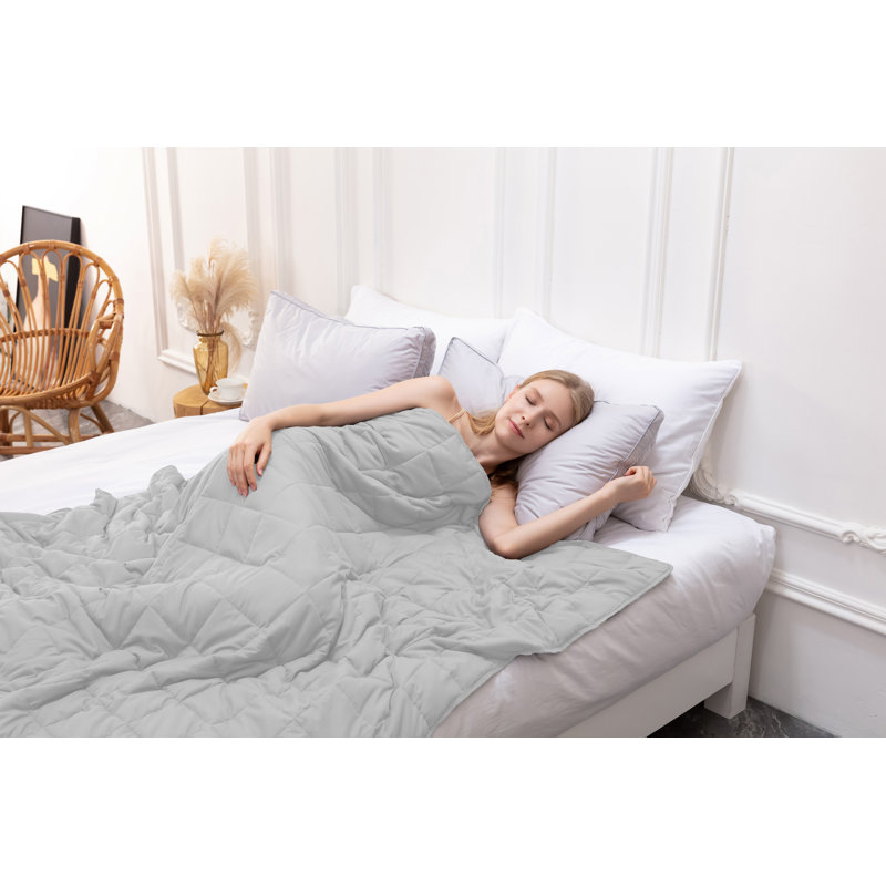 Couverture lestée ultra douce pour un sommeil profond, soulage le stress et l'anxiété, L 60 po x l 40 po, Argent argent