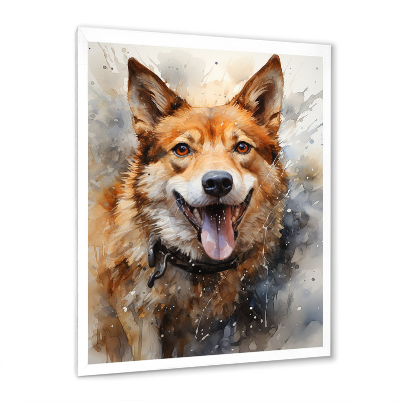 " Shiba Inu Spirit ", White Single Picture Framed, 32" H x 24" W x 1" D