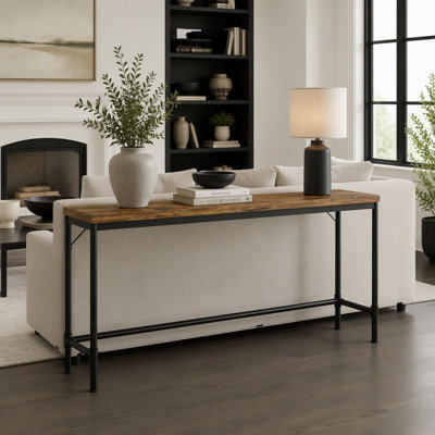 70.9" Industrial Wood Console Table
