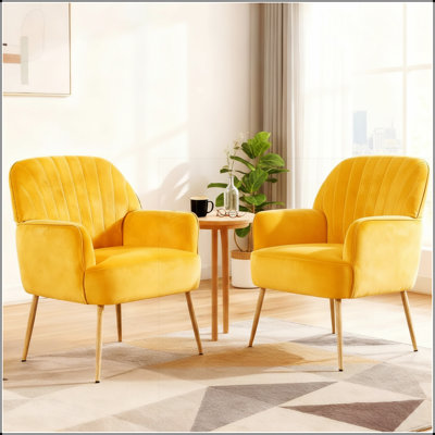 Fauteuil d'appoint luxueux en velours avec dossier en forme de coquillage, design ergonomique et pieds en métal pour un confort et un style dans n'importe quelle pièce