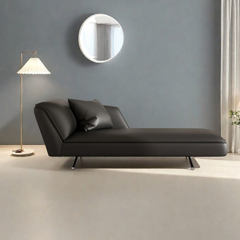 Fauteuil inclinable léger en similicuir luxueux, Orienté à gauche (vu de face), Noir