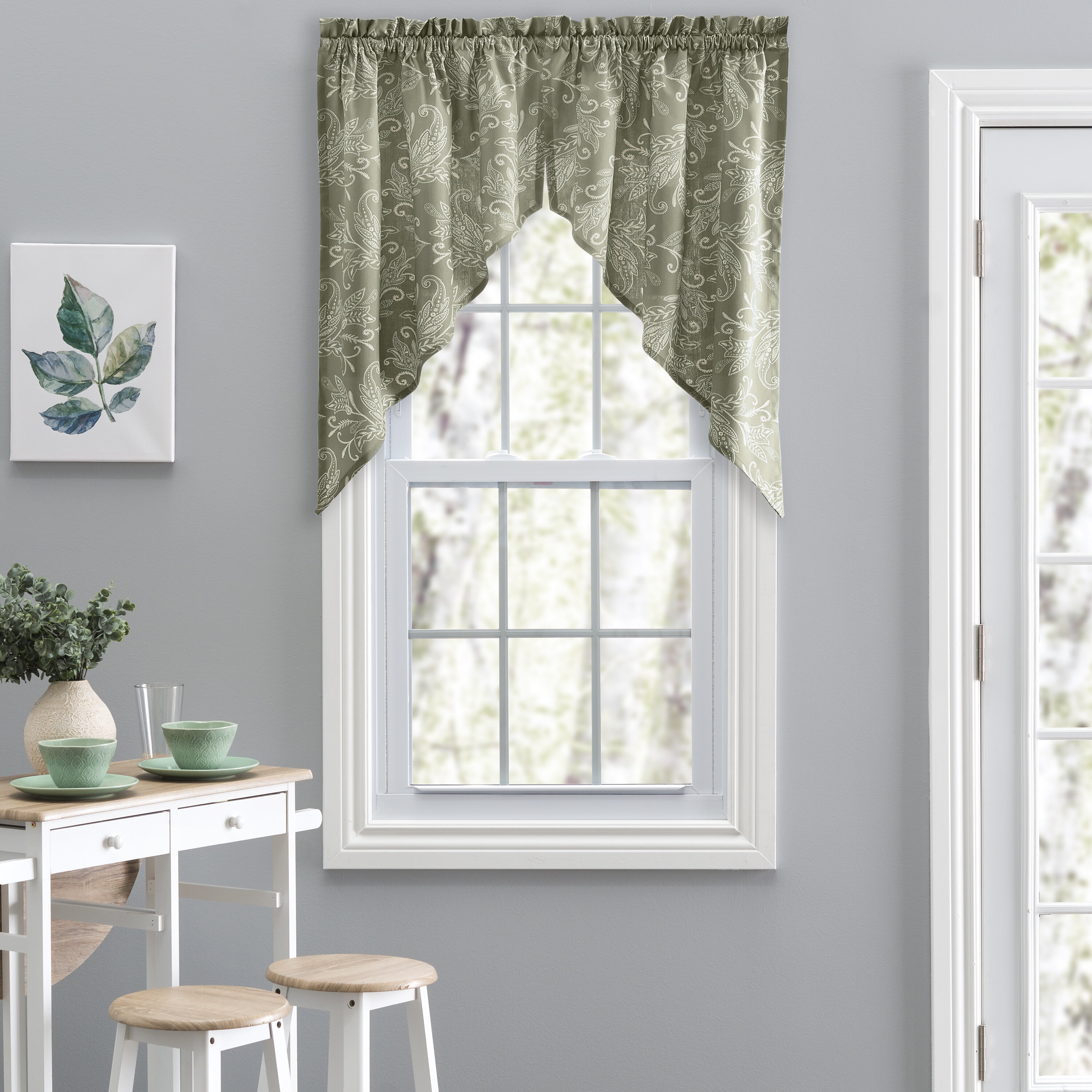 Eaman Floral Cotton Blend 100'' W Window Valance in