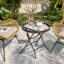 Hicham 17.7 L x 17.7 W Folded Outdoor Side Table with Glass Round Top-2040991141-2065053541