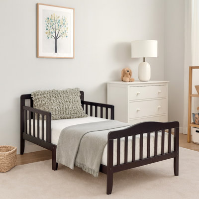  Wood Toddler Bed with Safety Rail