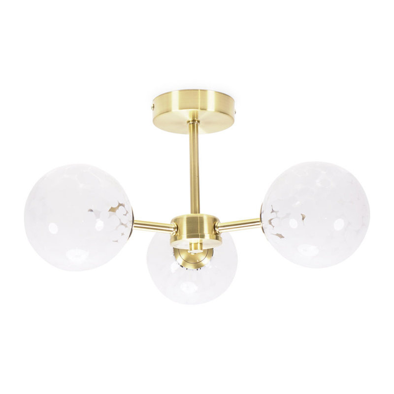 Aamira Glass Semi Flush Mount, No