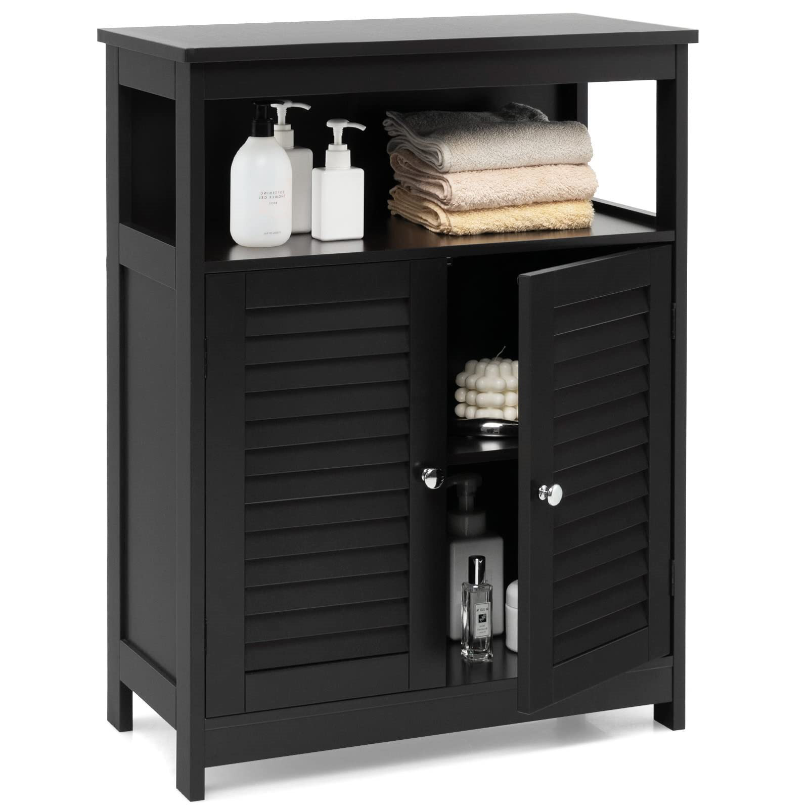 Lark Manor™ Bathroom Floor Cabinet with 3-Position Adjustable Shelf ...
