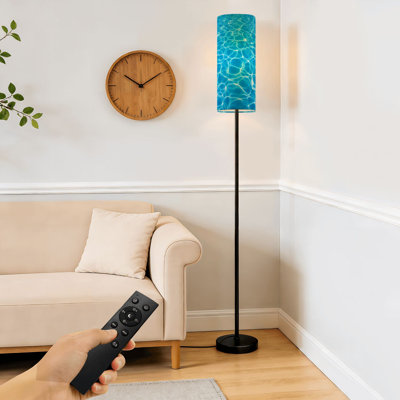 Lampe sur pied abstraite à surface variable pour piscine à intensité variable avec télécommande, pédale, abat-jour, abat-jour haut, lampe de coin pour le salon, la chambre et le bureau