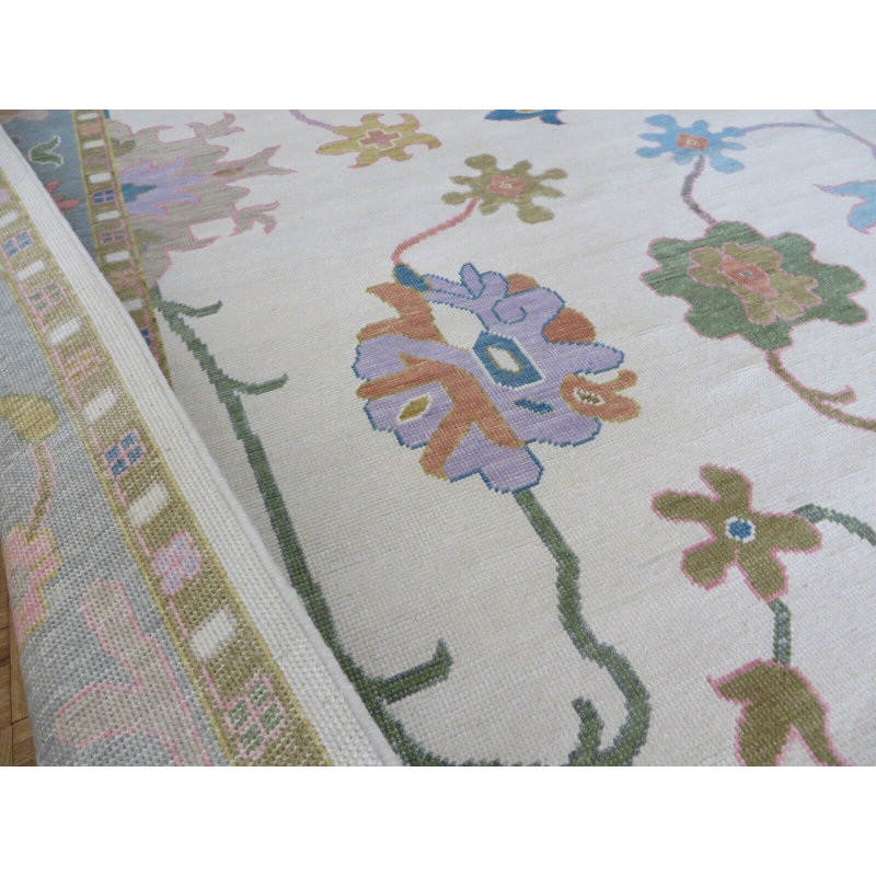 Tapis oriental Oushak coloré noué à la main 10 x 14 G14425