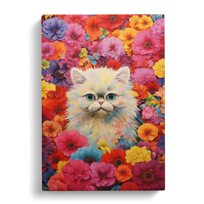 Persian Cat Colour Field - Wrapped Canvas, 60cm H x 40cm W x 3cm D