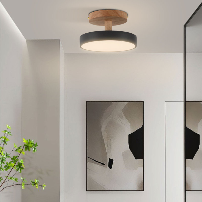 3 Colours Dimmable Modern Acrylic LED Ceiling Light, Dark Grey