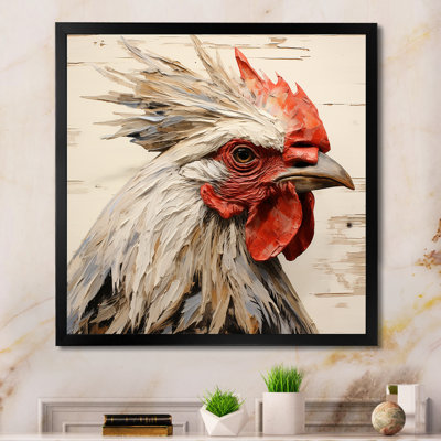 Rustic Rooster Wooden Peck III - Poulet, art mural