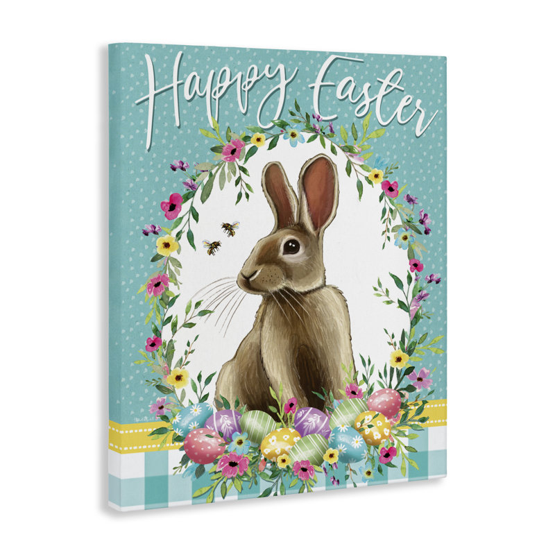 Joyeuse Pâques, conception de couronne de lapin par Elizabeth Tyndall, H 48 po x l 36 po
