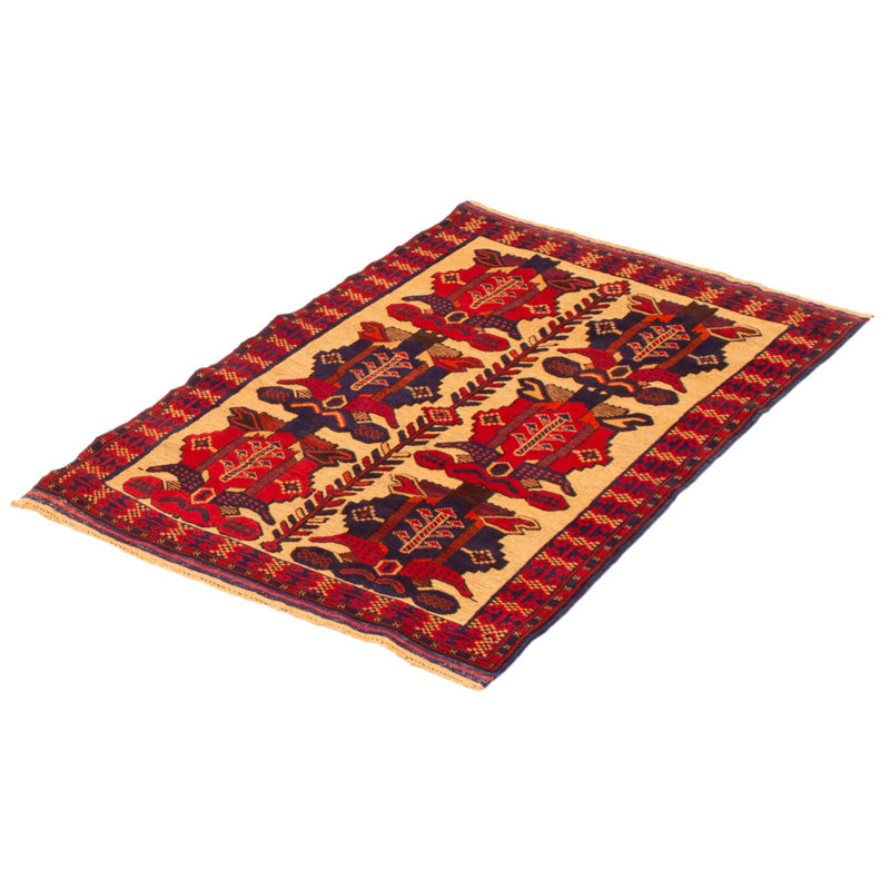 Tapis unique en laine noué à la main 2 pi 11 po x 4 pi 5 po nouvel âge Gethin