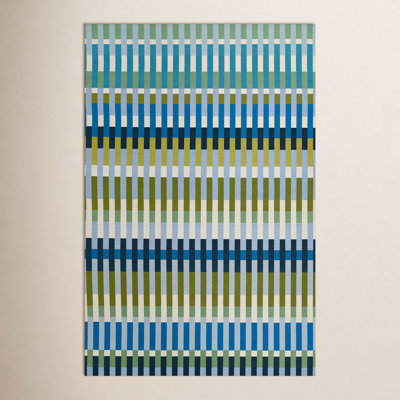 Icon Striped Indoor Outdoor Blue Rug