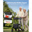 Rollator Walker with Seat for Seniors, Foldable Lightweight Rolling Walker, Carbon Fibre Mobility Walking Aid with 8" Solid PVC Wheels and Adjustable Handle - Supports up to 300LBS