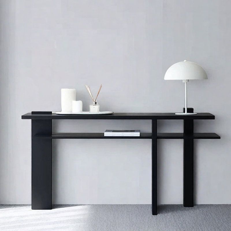 Console Mid-Century moderne en chêne noir, H 33,5 po x l 78,7 po x P 15,7 po