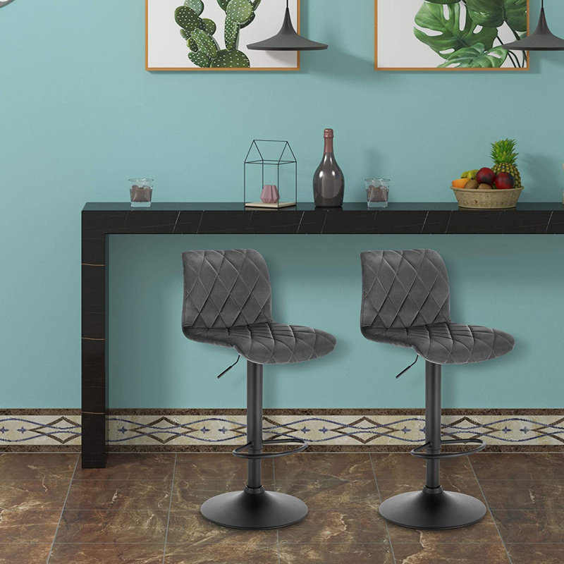 Kankakee Swivel Adjustable Height Stool, Dark Grey
