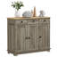Buffet, armoire de rangement de cuisine, armoire grise vieillie-956538707