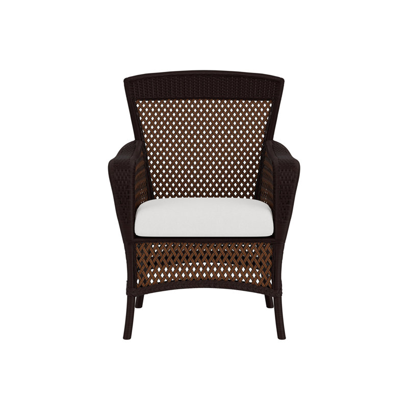 Grand Traverse Outdoor Dining Armchair, Caramel, Canvas Natural Sunbrella® Canvas