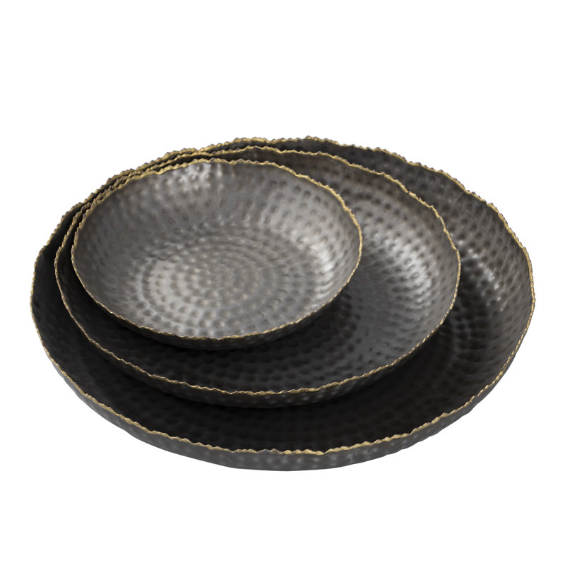 Ensemble de 3 plateaux Hinckley - bronze