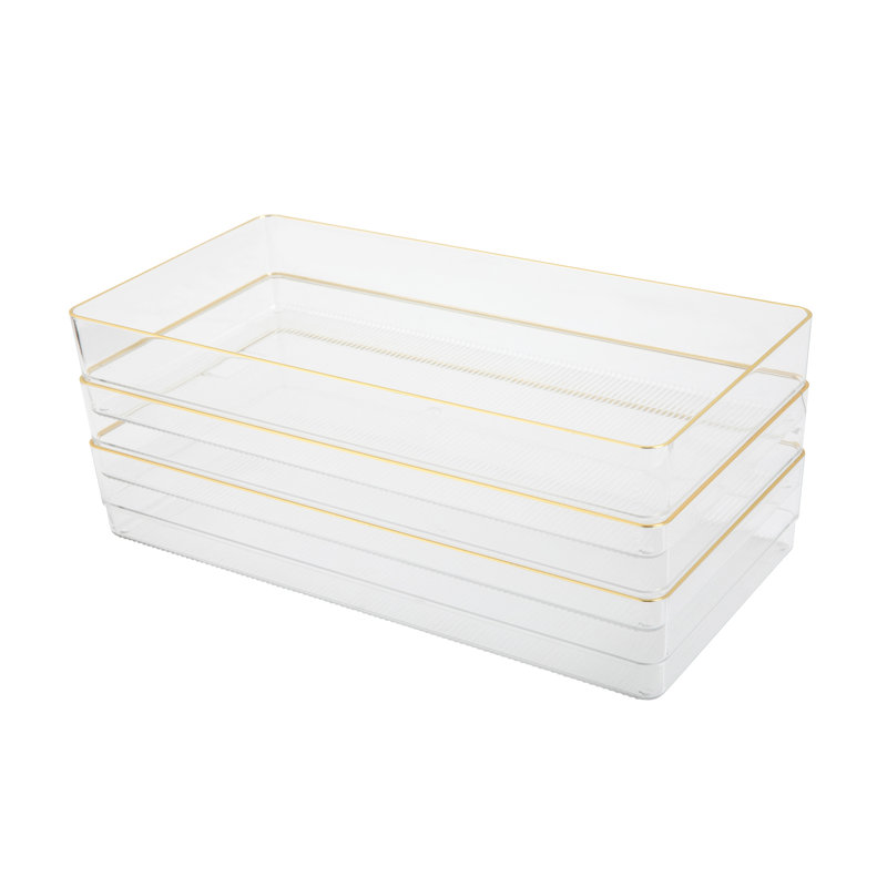 Organisateurs de tiroir de bureau empilables en plastique Martha Stewart Kerry - 12 po x 6 po