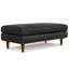 Pouf cocktail en cuir véritable noir et brun de 124 cm