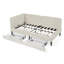 Canapé-lit ajustable en velours pour petits espaces, structure de lit plateforme tapissier simple avec 2 tiroirs de rangement-1317866638