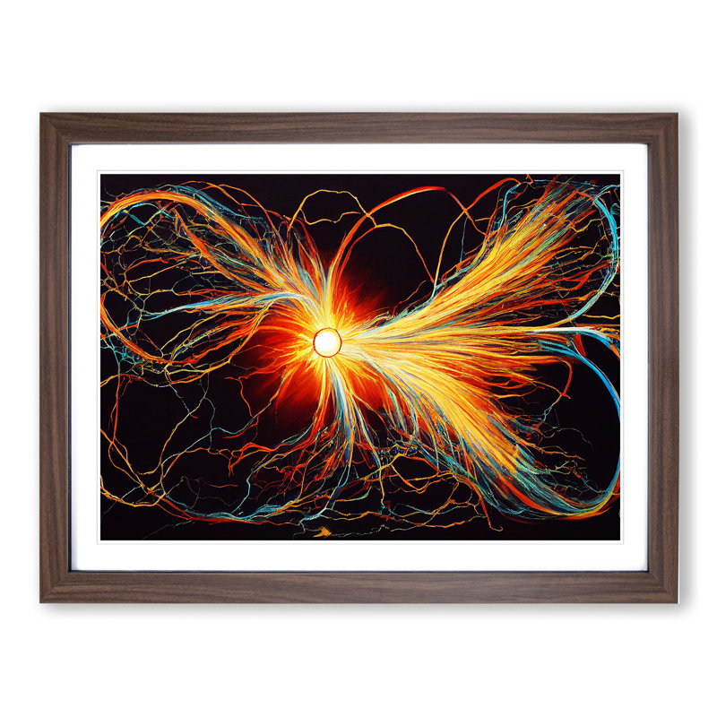 XH1022-3004X Electricity Art Painting Vol.2 - Single Picture Frame Print, 34cm H x 46cm W x 2cm D, Walnut