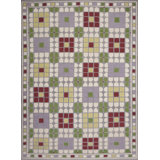 Geometric Area Rug in Cream/Green/Red
