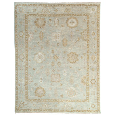 Wentworth-Sutton Hand Knotted Wool Oriental Area Rug in Black