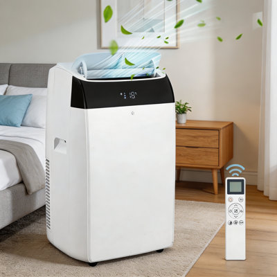 Portable Air Conditioners, 14000 BTU Portable AC Unit for Rooms up to 750 sq. ft. 3-in-1 Smart Cooling System, Dehumidifier and Fan with Remote Control, Exhaust Hose and Window Kit