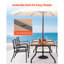 Rectangular Metal Outdoor Dining Table With Umbrella Hole , 149.9cm cm W 96.5cm cm D