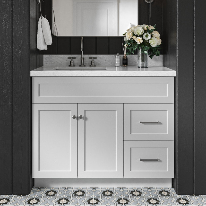 Ensemble de meuble-lavabo simple 43 po Hamlet, gris