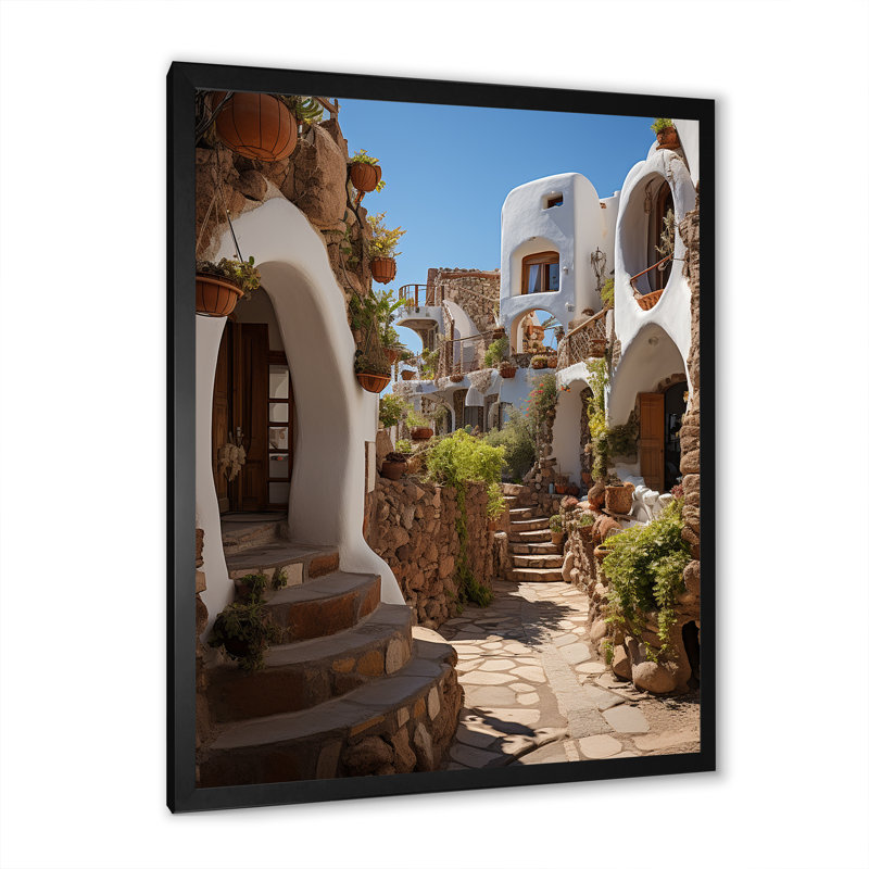 Espagne Espagne Village II - impression, Cadre photo noir, H 32 po x l 16 po x P 1 po