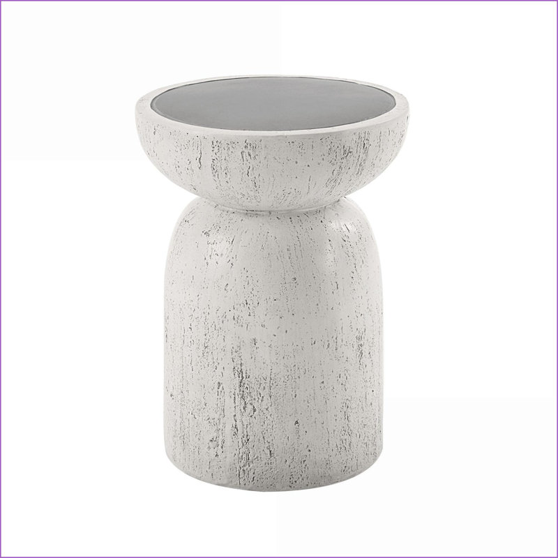 Natural Gray Fiber Concrete Coffee Table - Modern Minimalist, Lightweight for Living Room