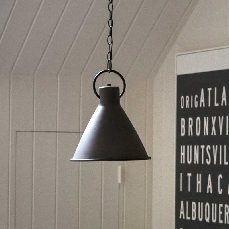 Dax 1 - Light Black Single Pendant, Aged Zinc, 21.5" H x 18" W x 18" D