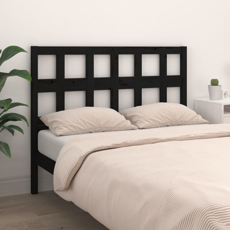 Solid Wood Headboard, Black, 100cm H x 165.5cm W