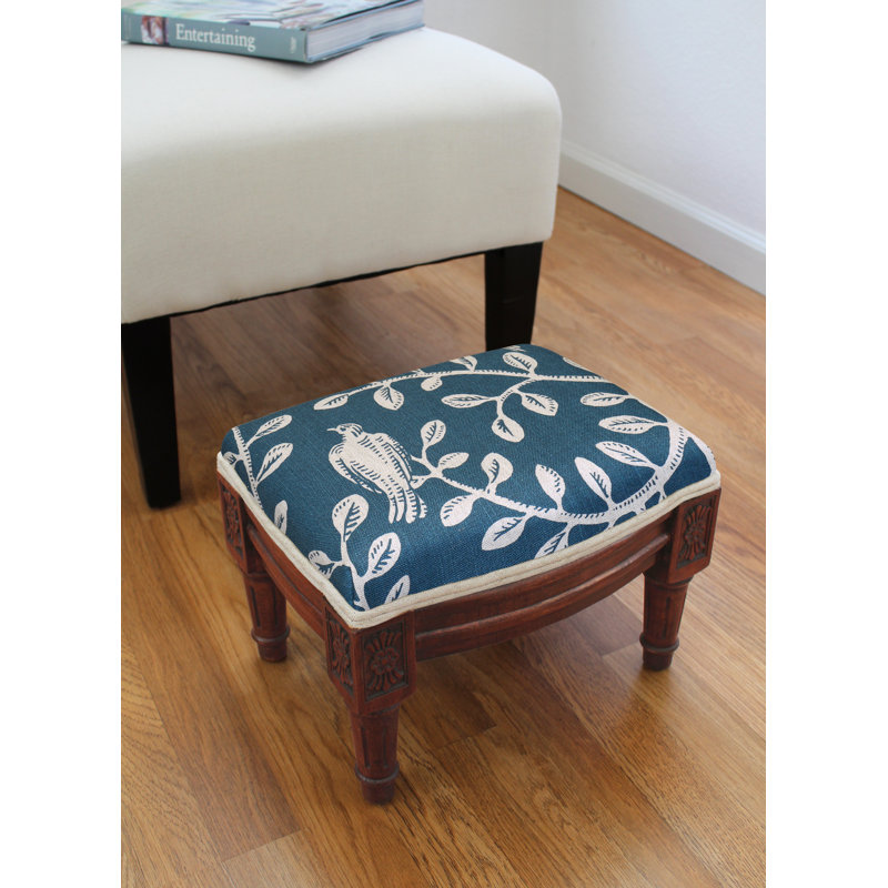 Repose-pieds Lytchett, Bleu marine, Brun